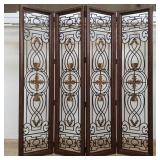 4-panel walnut, aluminum & iron divider