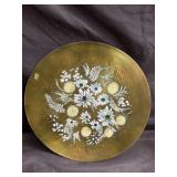 Signed mid century modern enamel on copper plate