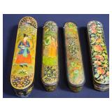 Group of hand painted incense boxes