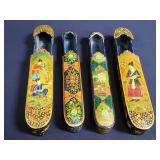 Group of hand painted incense boxes