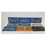 Group of 9 California license plates, box lot