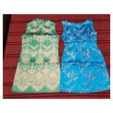 2 Vintage handmade Cheongosam style maxi dresses