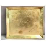 Very rare handmade brass tray by master