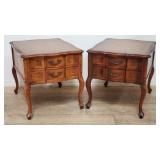 Pair of French provincial-style leather top side