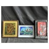 Group of mid century modern enamel wall plaques