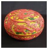 Chinese carved lacquer dragon motiff box