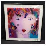 Signed Jack Schultz reverse painting on