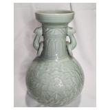 Vintage porcelain Chinese lotus pattern vase