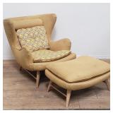 Mid-century wing back arm chair
