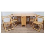 Mid-century drop leaf dining table with 4