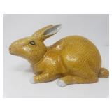 Vintage Chinese ochre glazed porcelain rabbit