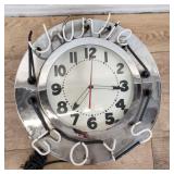 Large neon wall clock