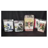Group of NFL action figures