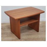 Mid-century modern-style blonde mahogany side