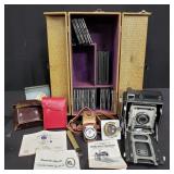 Vintage Graphic Graflex camera and accessories