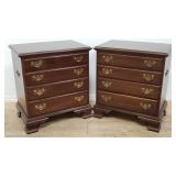 Pair of Ethan Allen cherry chippendale-style