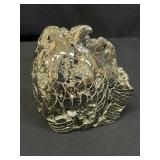 Hand carved pyrite fish