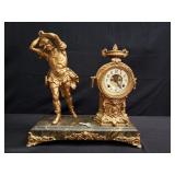 Antique gilt spelter Carthage warrior mantel clock