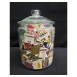 Vintage glass jar with Vintage book matches