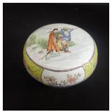 Chinese round enameled trinket box