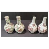 Pair Asian hand painted porcelain vases