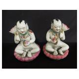 Pair of 19th century Chinese boys holding a lotus