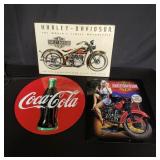 Group of retro metal signs