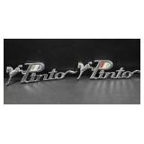 Pair of vintage Ford Pinto emblems.  Together
