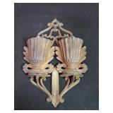 Antique cast iron wall match safe