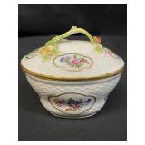 Vintage small Dresden porcelain lidded bowl