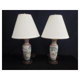 Pair of Chinese porcelain vase lamps