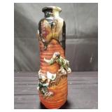 Japanese Sumida Gawa pottery figurial vase