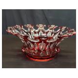 Cranberry glass center bowl