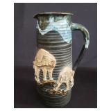 Japanese Sumida Gawa pottery figural pitcher