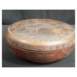 Asian carved rosewood lidded box