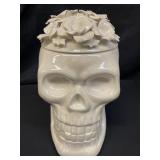 Ceramic skull head cookie jar