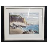 Signed David Rosenthal watercolor on paper