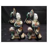 Pair of antique Japanese porcelain figurines