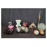 Box of miscellaneous crystal sphere,  cloisonne