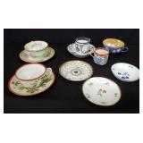 Box of miscellaneous porcelain cups and saucers