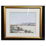 Signed James Howard Baker mixed media painting