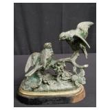 Spelter bird figurines