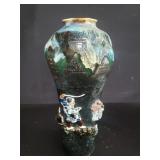 Japanese Sumida Gawa pottery figural vase