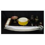 Box of miscellaneous brass lion figure, brass