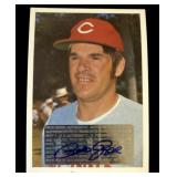 Pete Rose autograph card on sticker