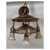 Vintage brass hanging light fixture