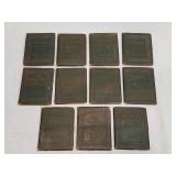 11 antique Little Leather Library pocket books