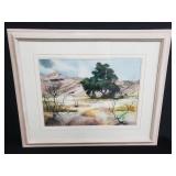 Signed George Watts watercolor on paper