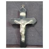 Vintage bakelite and lead crucifix