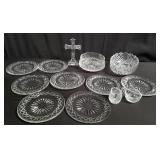 Waterford crystal bowls and plates, cross,
